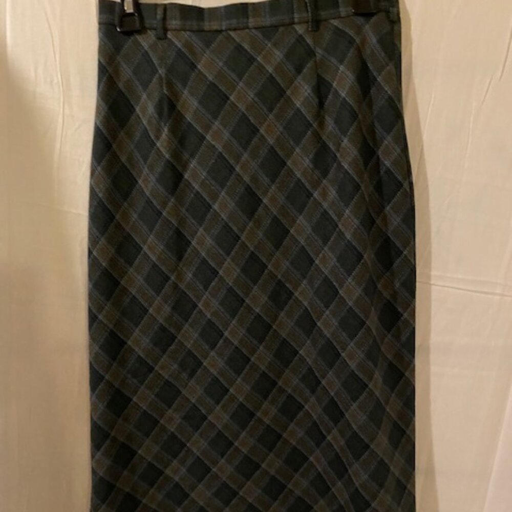 Plaid Wool Skirt